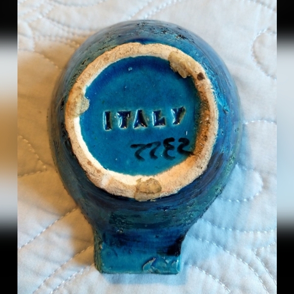 Genuine Bitossi Rimini Blue MCM Ashtray w/ ITALY Stamp and Model Mark - Picture 3 of 7